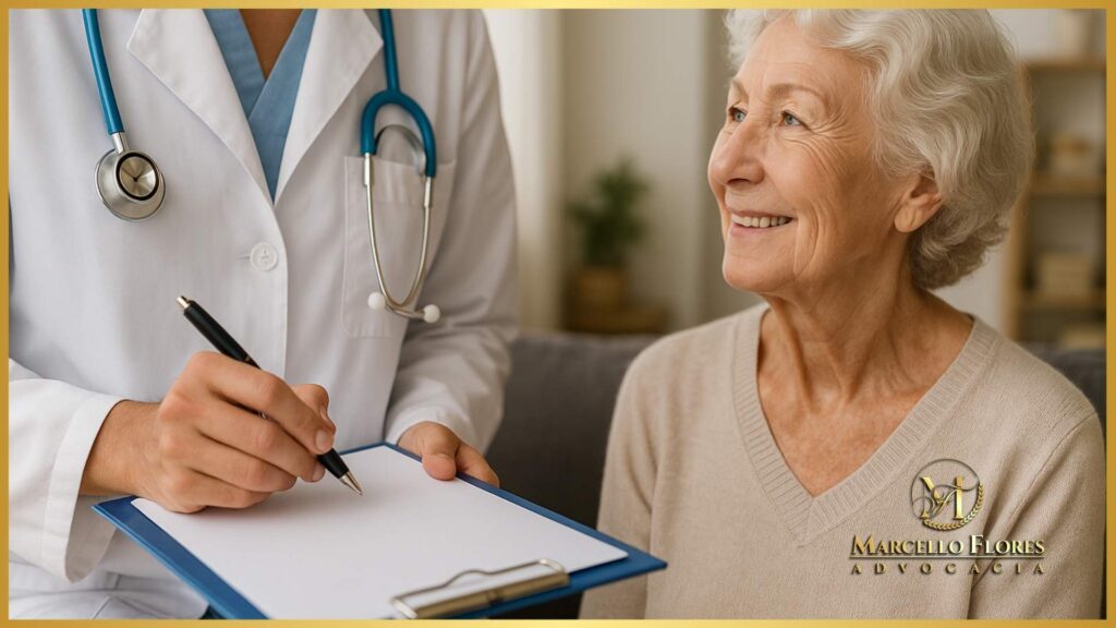 paciente idoso recebendo cuidados domiciliares com enfermeira