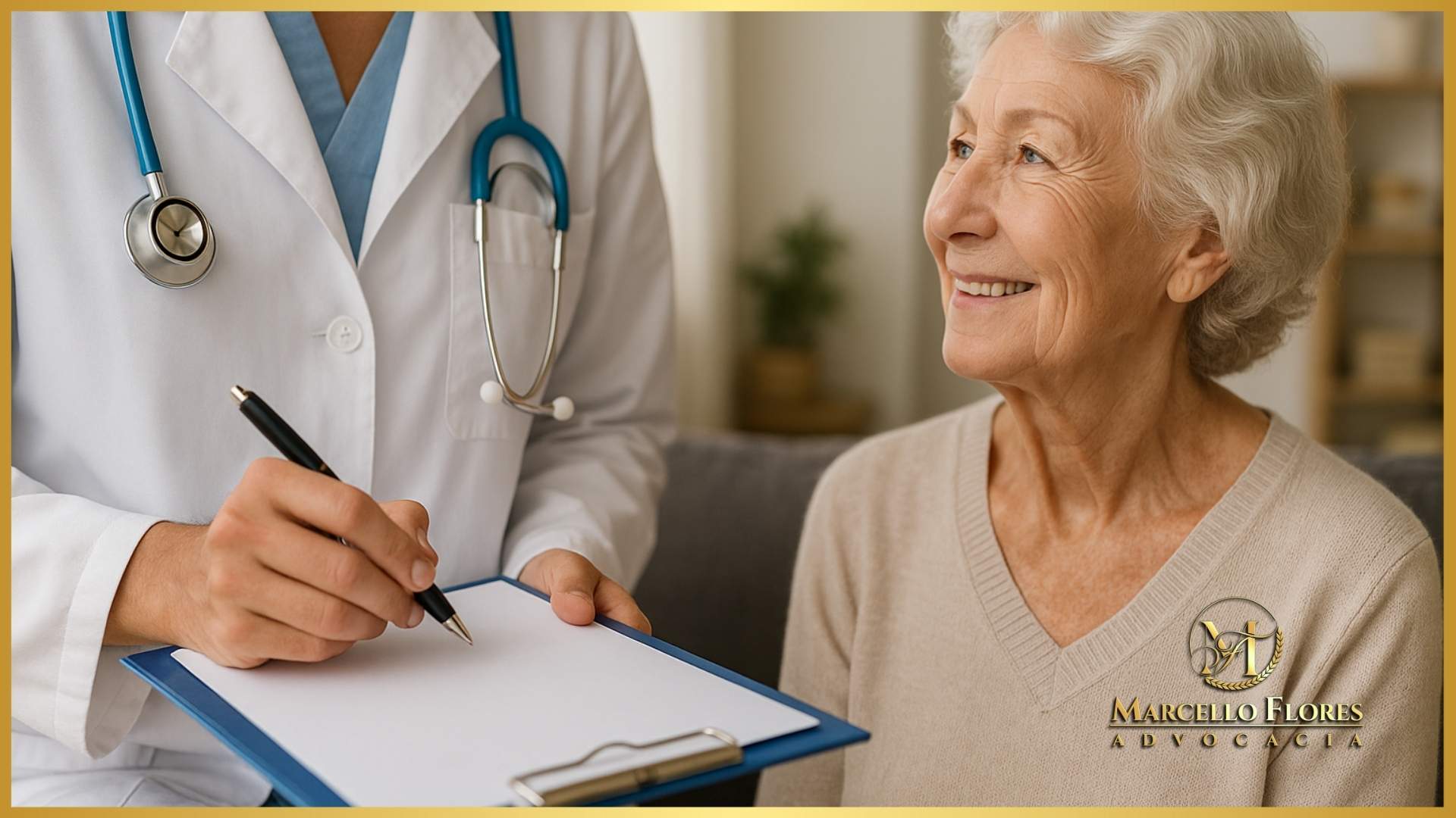 paciente idoso recebendo cuidados domiciliares com enfermeira