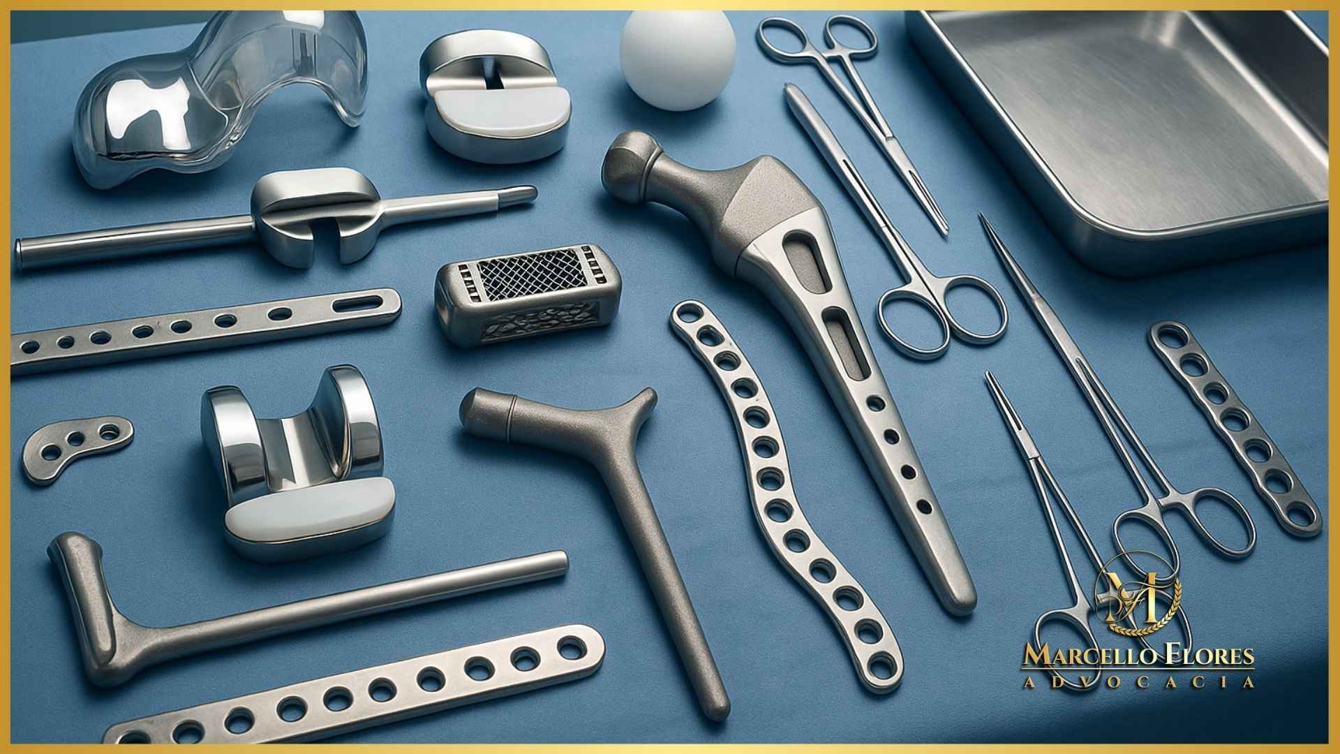 Materiais OPME organizados para procedimento cirúrgico